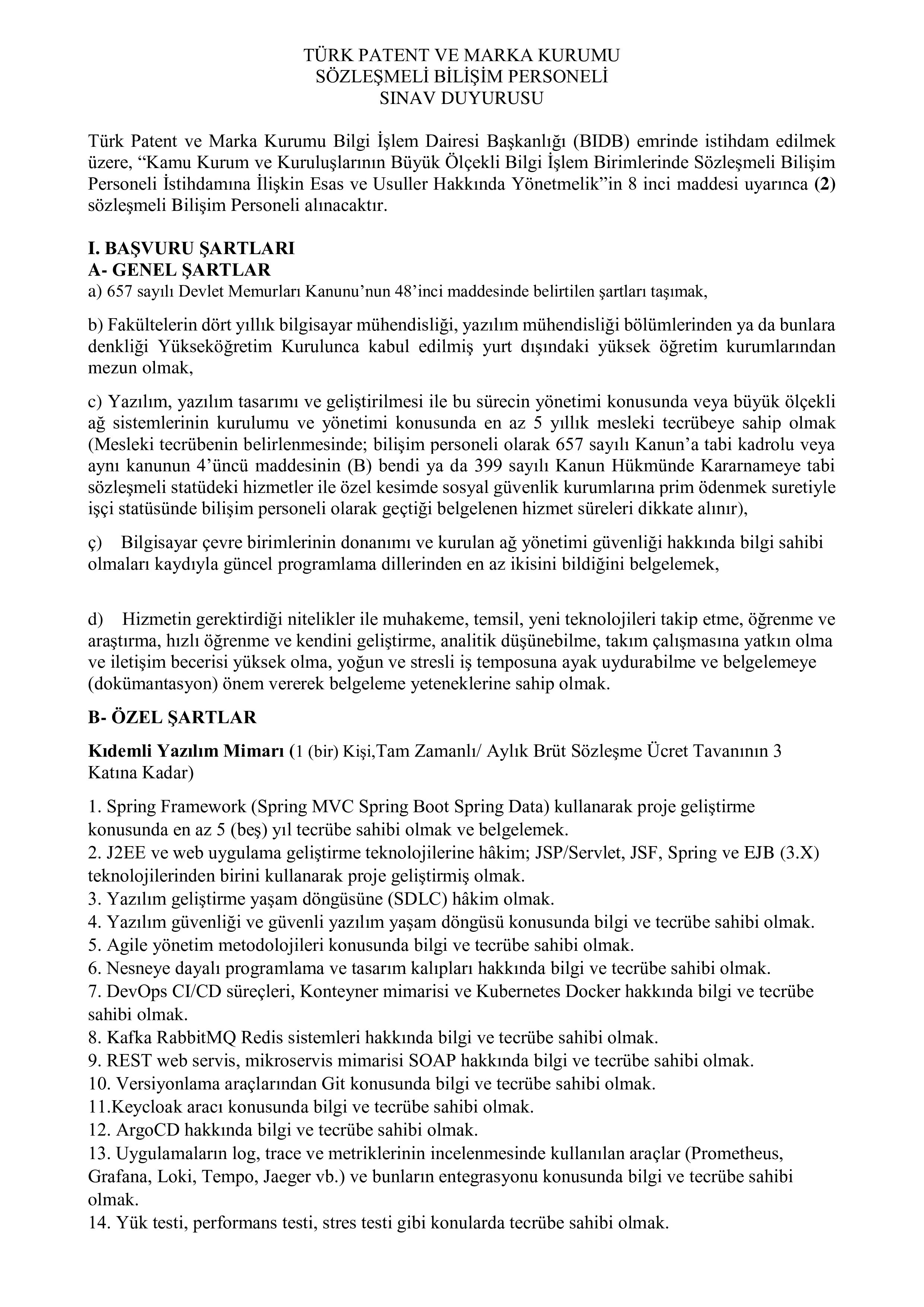 TÜRK PATENT VE MARKA KURUMU 2  ALACAK ( 7 Kasım - 23 Kasım) İlan İçeriği Sayfa 1
