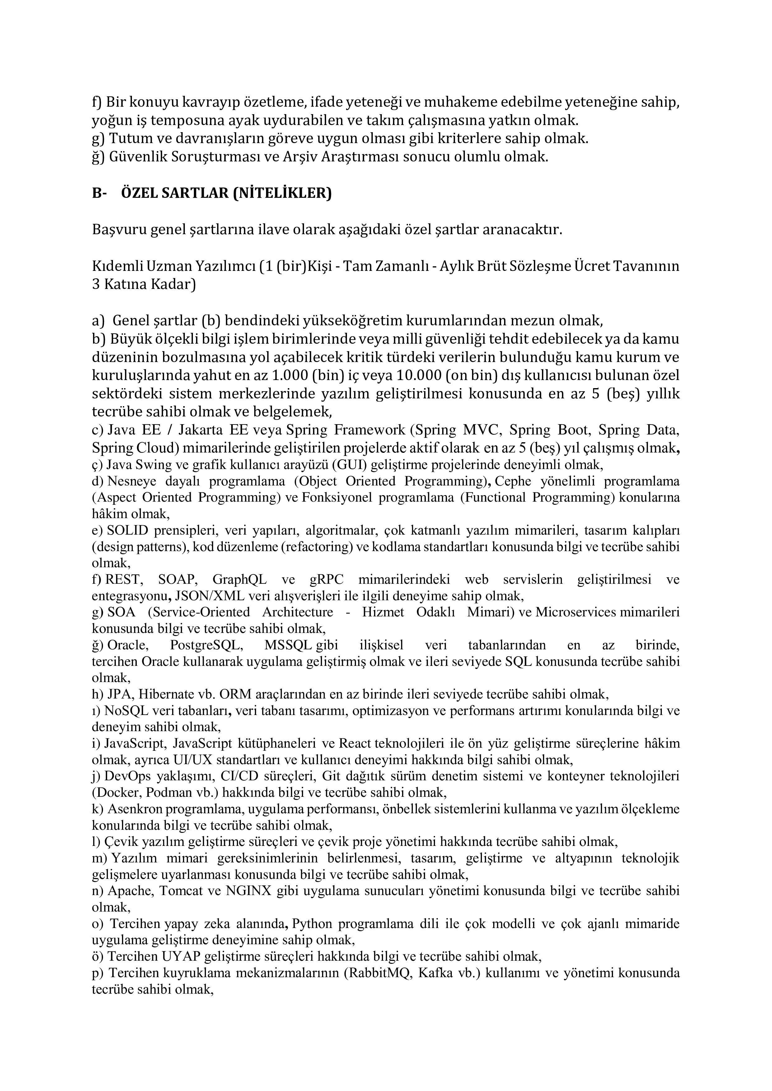 İlan İçeriği Sayfa 2 ANAYASA MAHKEMESİ BAŞKANLIĞI 1 ALACAK ( 8 Nisan - 22 Nisan) İlan İçeriği Sayfa 2