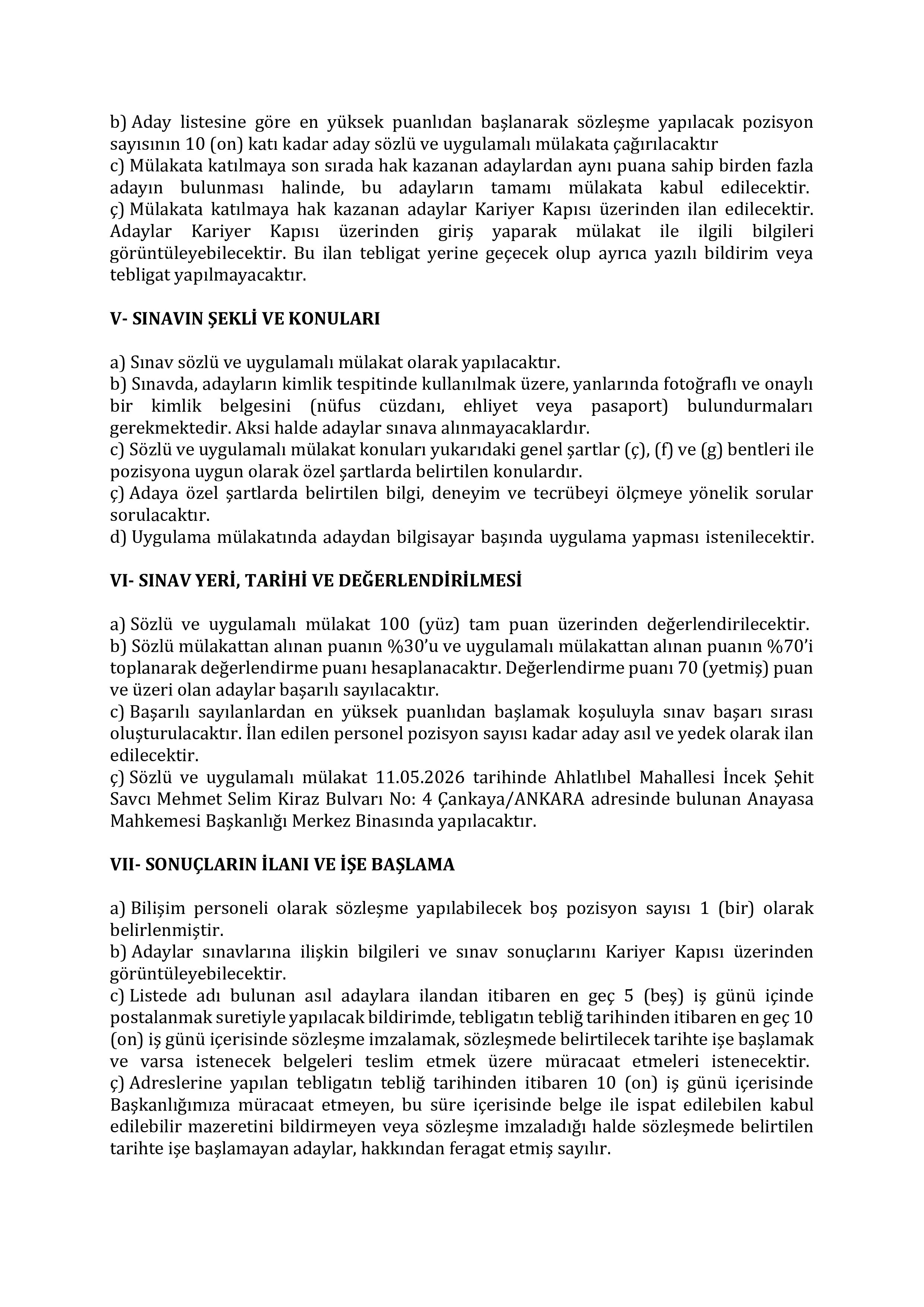 İlan İçeriği Sayfa 4 ANAYASA MAHKEMESİ BAŞKANLIĞI 1 ALACAK ( 8 Nisan - 22 Nisan) İlan İçeriği Sayfa 4