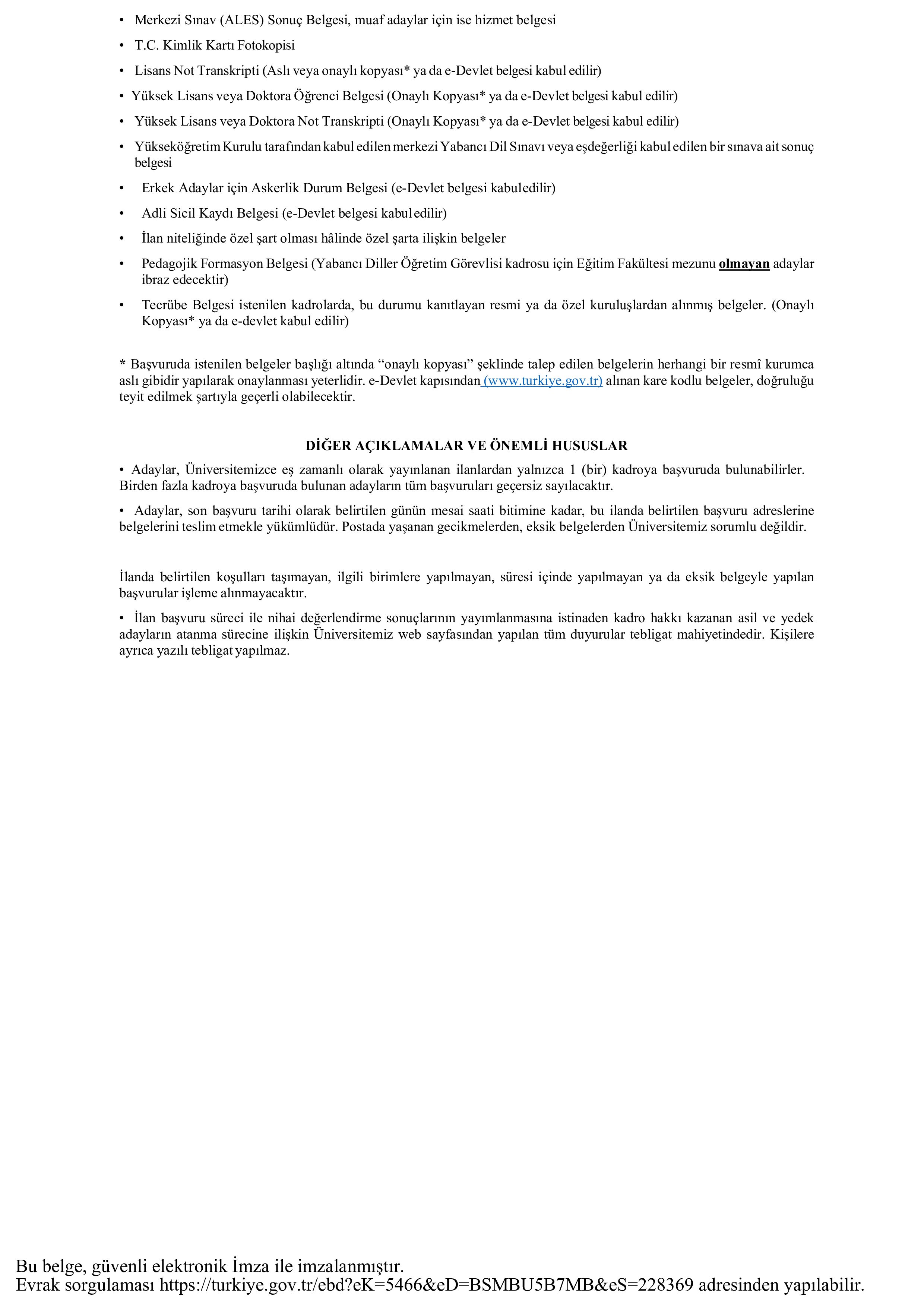 GEBZE TEKNİK ÜNİVERSİTESİ 9  ÖĞRETİM ELEMANI ALACAK ( 9 Aralık - 26 Aralık) İlan İçeriği Sayfa 5