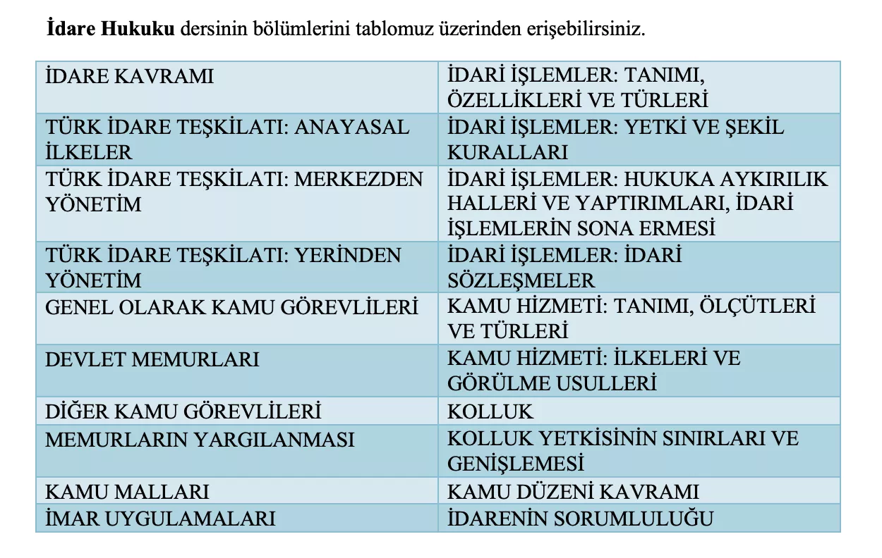 idare hukuku ders notu