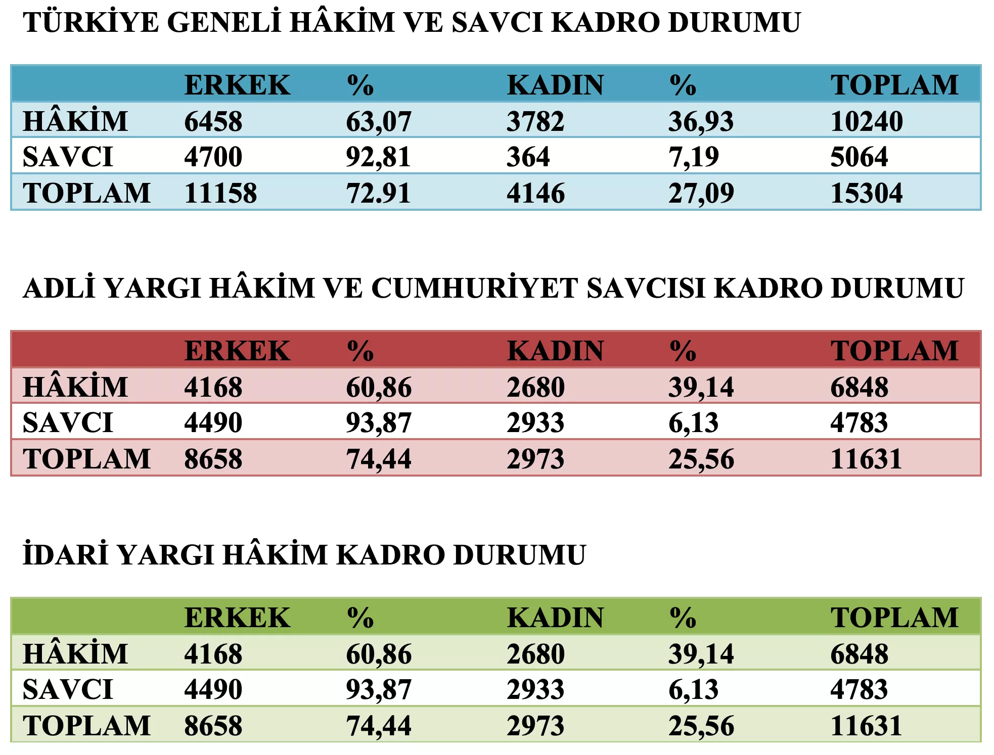kadın hakim sayısı