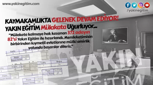 KAYMAKAMLIK SINAVINDA BAŞARI