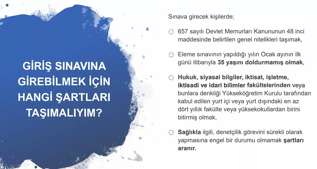 sayıştay denetçi yardımcılığı sınavına kimler girebilir