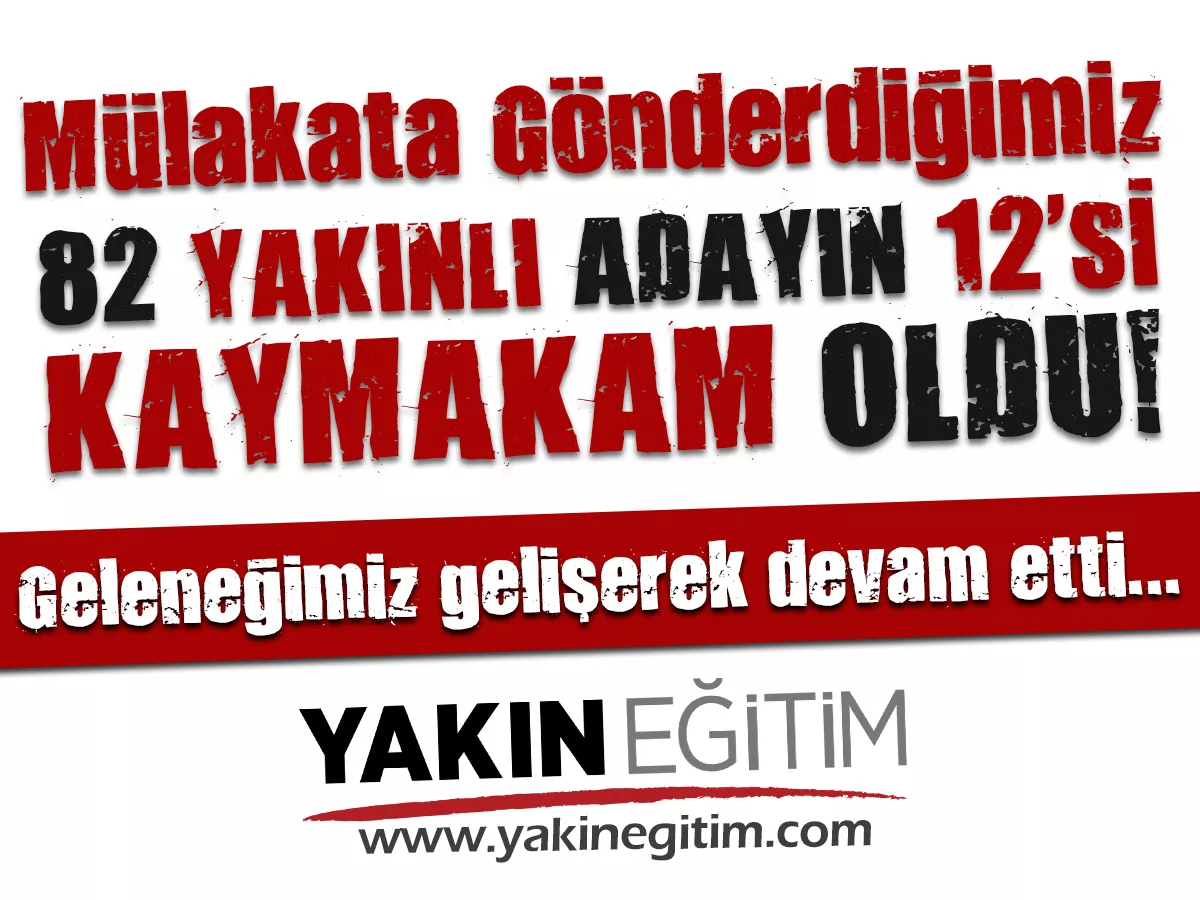 yakın eğitim kaç kaymakam çıkardı
